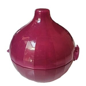 TUPPERWARE‎ Forget Me Not Onion Keeper Red Purple Storage Container New